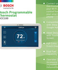 Large 5 Inch Full Color Touchscreen WiFi Thermostat For 24V HVAC Systems With Alexa Enabled Control App display