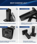 Heavy Duty Matte Black Glass Railing Spigot 2.1lb T304 Stainless Steel Clamp Post No Drill Design shown in four detailed views.