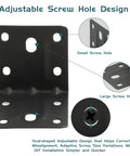 Heavy Duty Black L Brackets 2x2 Inch Steel Angle Supports showing adjustable screw hole design for improved installation.