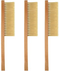 Three Piece Bee Brush With Wooden Handle For Beehives Pro Grade Lightweight 15 Inch Bristle Tool Set For Hive Inspections