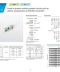 Heavy Duty High Voltage Fuse 40A DC450V shown with specifications, designed for EV auxiliary circuits and protection.