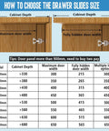 How to choose drawer slides size guide for Smooth As Butter Soft Close Pocket Door Slides Hidden Cabinet Wall Tracks 12 Inch Silver.
