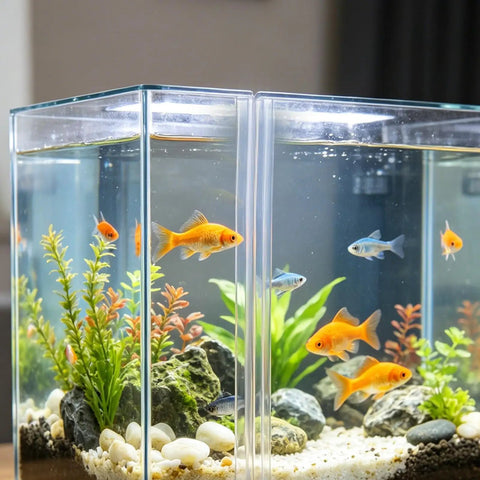 Clear Acrylic Piano Hinge Strips For Golf Cart Windshield Replacement Two Pack Flexible Panel Attachment No Bolts Or Glue Needed Hassle Free Swap And Straightforward Diy Fix in aquarium setting with colorful fish and plants.