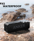 Upgraded Bluetooth Speaker With IPX5 Waterproof, Rich Stereo Sound, Deep Bass, And 24 Hour Playtime, wet on rocks