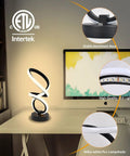 Modern Spiral RGB Table Lamps Set Of 2 With Dimmable Touch Control 10 Lighting Modes Black Frosted Finish Handmade PVC Spiral Shades on desk