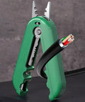 Heavy Duty Metal Wire Stripping Tool For Electricians And Diy Pros showing ergonomic design with copper wire, ideal for easy stripping.