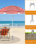 Removable Inground Umbrella Stand Anchor With Four Spikes Metal Ground Stake For Beach Sand Yard And Lawn Parasol Base