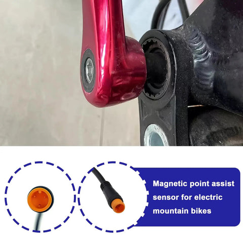 3 Pin KT V12L Electric Bicycle Pedal Assist Sensor Magnets For Left Crank Installation With Dual Hall Enhancer Sensor Durable Plastic Wear Resistant Easy Left Crank Swap