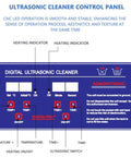Control panel of Heavy Duty 15 Liter Industrial Ultrasonic Tank For Parts Cleaning 304 Stainless Steel with digital settings.