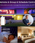 Remote control app for Smart A19 LED Bulbs With Music Sync And WiFi Control RGBCW Color Changing 13W 120W 1300 Lumens