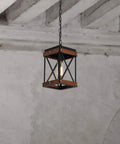 Dope Rustic Farmhouse Pendant Light With Wood And Metal Cage One Light Adjustable Chains Industrial Mini Pendant Ceiling