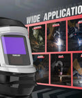 Auto Darkening Welding Helmet With 180 Degree Panoramic View And Side Window, True Color Lens featured with applications