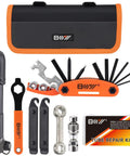 On The Go Bike Repair Kit With Mini Pump And Glueless Patches For Road Mountain And Travel 16 In 1 Multitool Portable Set