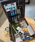 Open Wooden Messenger Box Crossbody Bag For Artists Grab And Go Multifunctional Handmade Tool Storage Box Painting Brush Organizer