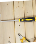 Multi Function Stainless Steel Roller Shutter Hook And Manhole Cover Lifter With Plush Rubber Grip on wooden surface.