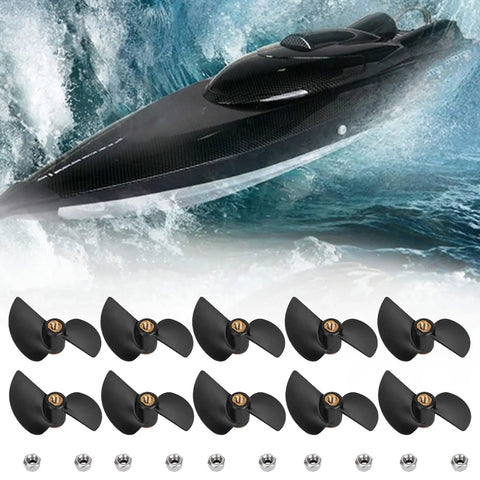 Ten Pack Brushless RC Boat Tail Propellers Spare Part Kit For FT009 Remote Control Boat Underwater Propeller Compatible