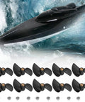 10 Pack RC Boat Propellers For High Speed Brushless Boats Replacement Propeller Set shown with black RC boat on water