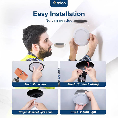 36 Pack 6 Inch Ultra Thin Led Recessed Downlights 5Cct Adjustable Switch 12W Smooth Setup Total Flex For Modern Interiors Featuring Zero Drama Installation And Clean Aesthetics