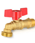 50 Pack Sillcock Hose Bibb Valve Built to Last Tough as Nails 1/2 Inch MIP Inlet To 3/4 Inch MHT Outlet 1/4 Turn Brass Boiler Drain Valve Heavy Duty Corrosion Resistant For Heating Systems Garden Car Wash brass valve with red handle