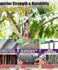 Heavy Duty 25 Ft 5 By 16 Inch Stainless Wire Rope Kit With 8Mm Cable in outdoor setting, superior strength highlighted.