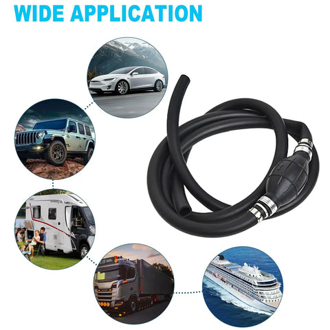 Five Sixteenth Inch Eight Millimeter Fuel Line Assembly Six Feet Marine Fuel Hose With Primer Bulb And Steel Hose Clamps For Outboard Boat Motor RVs Tractors Caravans Universal Primer Hand Pump Bulb With Tube