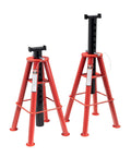 Sunex 1410 10-ton pin-type jack stands, pair of red steel stands with black center posts
