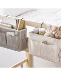 Cotton Linen Nightstand Hanging Bag With Metal Bracket And Multiple Pockets For Bunk Beds Dorm Rooms Kitchen Cabinets And Wardrobes