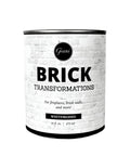 Brick Transformations Whitewash Paint for Brick and Fireplaces 16 Oz Pint can with white brick pattern label.