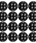 16 Pack Mini Caster Wheels Swivel Ball Transfer Base For Appliances Easy Peasy Peel Stick Rock Solid Countertop Movers Scratch Guard Setup Smooth Rolling Glide Pads in black, arranged in a grid.