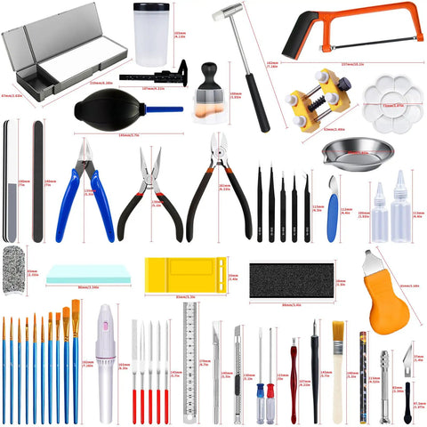 Pro Grade 75Pcs Modeler Basic Tools Craft Set For Gundam Model Cars And Planes DIY Repair Kit With Nippers Knives Tweezers Drill Bits