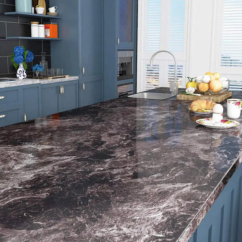 Dark Marble Peel And Stick Countertop Contact Paper 24 Inch Wide By 197 Inch Long Waterproof Kitchen Countertop Wrap For Tables Desks And Cabinets Easy No Mess Install