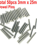 50 Pieces 3Mm By 25Mm Dowel Pins M3 Shelf Pegs Stainless Steel 304 For Shelves And Bunk Beds High Precision Ground To Tight Tolerances