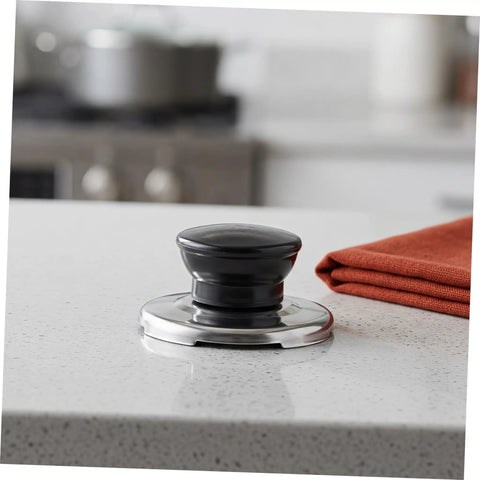 Upgrade Your Kitchen Game With This Stainless Steel Whistling Kettle Lid Knob Replacement Kit That Boils Over Spills Stop Loud And Is Super Easy To Install For Pros Or Home Use. Black stainless steel kettle lid knob replacement kit on countertop