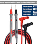Pro Grade Test Lead Tweezer Set For Multimeter Two Pack 1000V 20A Probes with red and black connectors, CAT III label