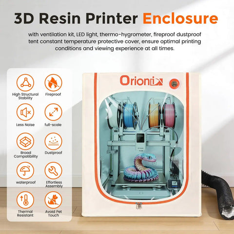 Resin Printer Enclosure With Ventilation And LED Lighting Stable Temperature Protective Cover Fireproof Dustproof Tent
