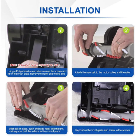 Installation steps for Must Have Replacement Vacuum Belt For Bissell PowerForce Helix Turbo Pet Vacuum Fits Models 2191 2191U 2190.