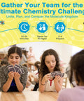 Children playing with Periodic Table Card Game For Kids 8 To 12 That Totally Makes Chemistry Fun And Easy STEM Hands On Learning Toy.