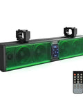 Six Speaker Metal UTV Sound Bar, 25 Inch IP65 Waterproof ATV and Golf Cart Speaker With RGB Lights, remote included