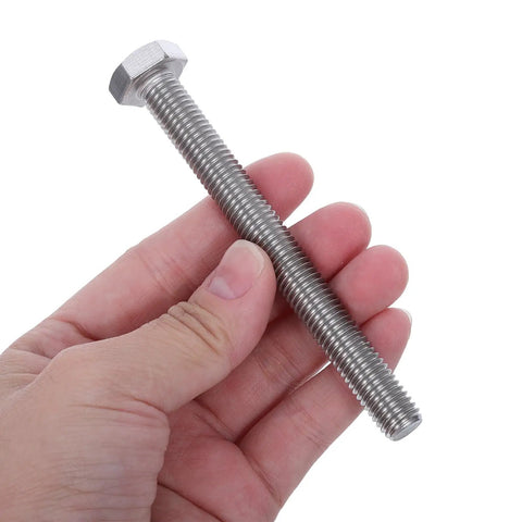 Four Sets M10x10mm Hex Cap Screws Kit With Lock Nuts And Flat Washers Fully Threaded Stainless Steel Bolts For Repair Projects High Strength And Corrosion Resistant With Vibration Protection, hex bolt in hand