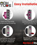 Installation steps for Zero Hassle 1RU Rack Mount System Replaces Clunky Cage Nuts And Server Rack Screws for easy server setup.