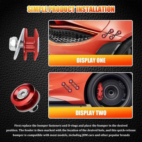 Universal Car Bumper Clip Kit With Front And Rear Quick Release Tabs Durable Aluminum Alloy Bumper Holders For Cars installation