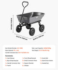 Heavy Duty Workhorse 400Lb Capacity Wheelbarrow Dump Cart With 8 Inch Flat Free Tires And Quick Release Dump System