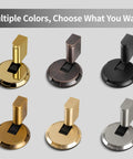 Multiple colors of No Fuss Adjustable Bottom Door Stopper With Slick Brushed Gold Finish for versatile home decor.