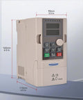 Powerful 2.2kW VFD Inverter for CNC Spindle Motor 380V Input Supports Single or Three Phase front view with dimensions