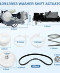 Beefed Up Washer Shift Kit With Actuator And Belt Bundle For Whirlpool Maytag Kenmore Washers Includes W10913953 Shift Actuator