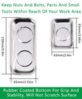 10 Piece Magnetic Tray Set For Tools And Tiny Parts, Stainless Steel Trays in 5.9x2.5in and 3.6x2.4in sizes with rubber base