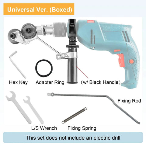 Universal Drill Attachment Metal Nibbler Shear Cutter Equipped With 360 Degree Pivoting Swivel Head For Rugged Burr Free Snip Work And Weekend Garage Projects