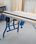 Level Up Your Shop Rig With These Knockout Adaptive Cutting System Extension Brackets That Bolt Right Onto Standard Workbenches Or Portable Project Tables For Quick Setup on blue workbench.