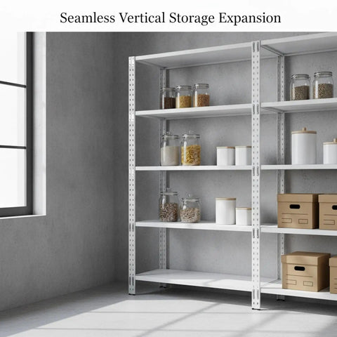 Heavy Duty Perforated Angle Steel Shelf Post 94.5 Inch White Upright for industrial shelving replacement and height expansion