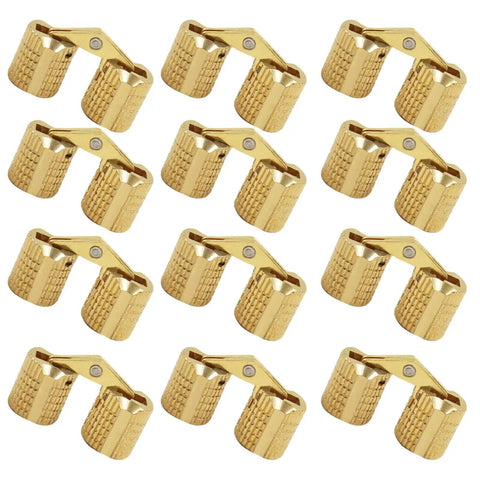 Badass Slick Brass Barrel Hinges 12 Pack 8mm Concealed 180 Degree Cabinet Hinges For Jewelry Boxes Woodworking DIY Crafts.